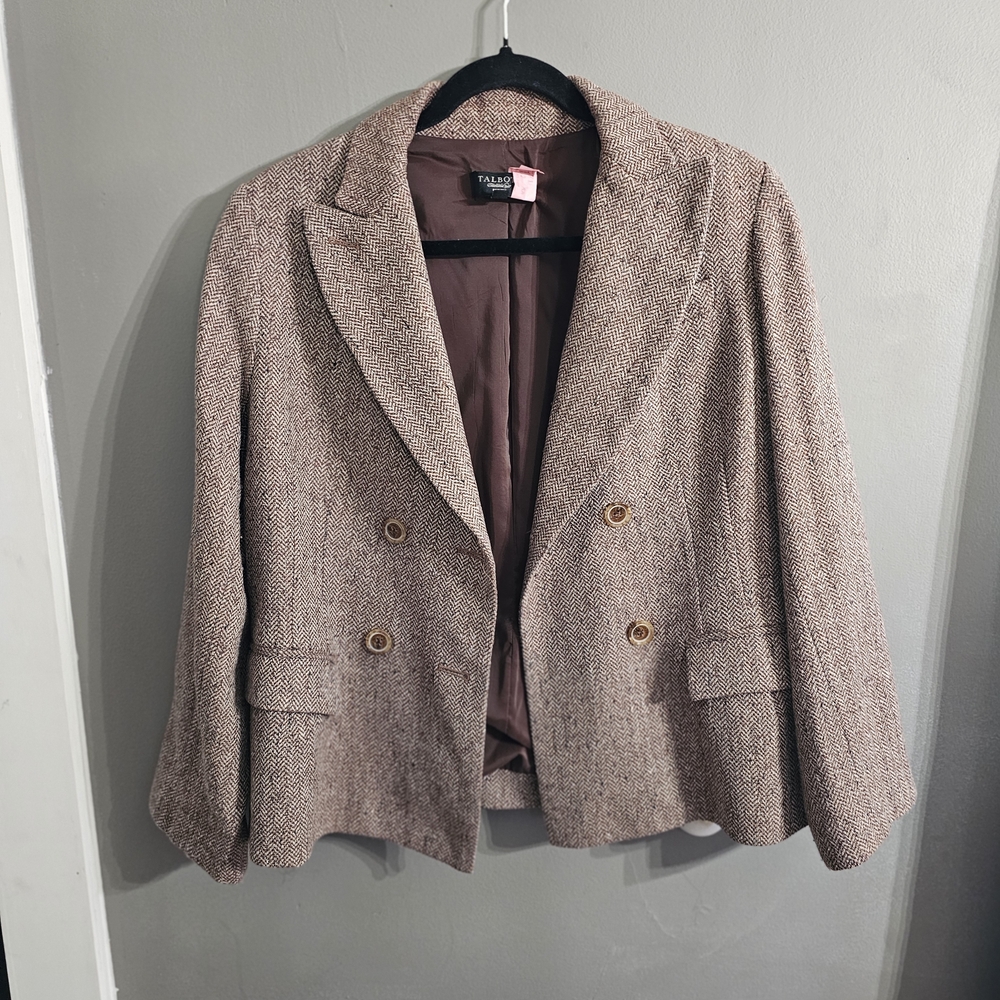 Talbots Tweed Double-Breasted Blazer